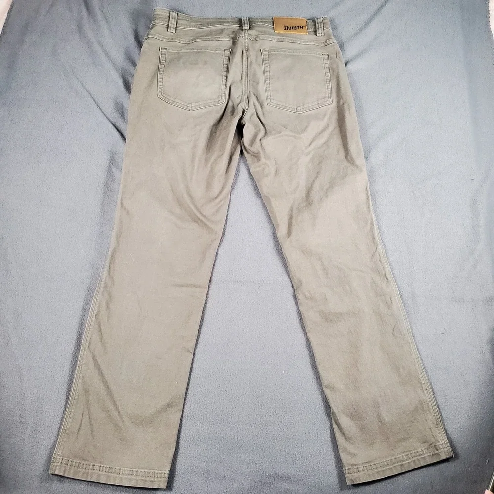 Duluth Trading Co Mens Flex Fire Hose Slim Fit Pants Grey 34x30 Workwear Rugged